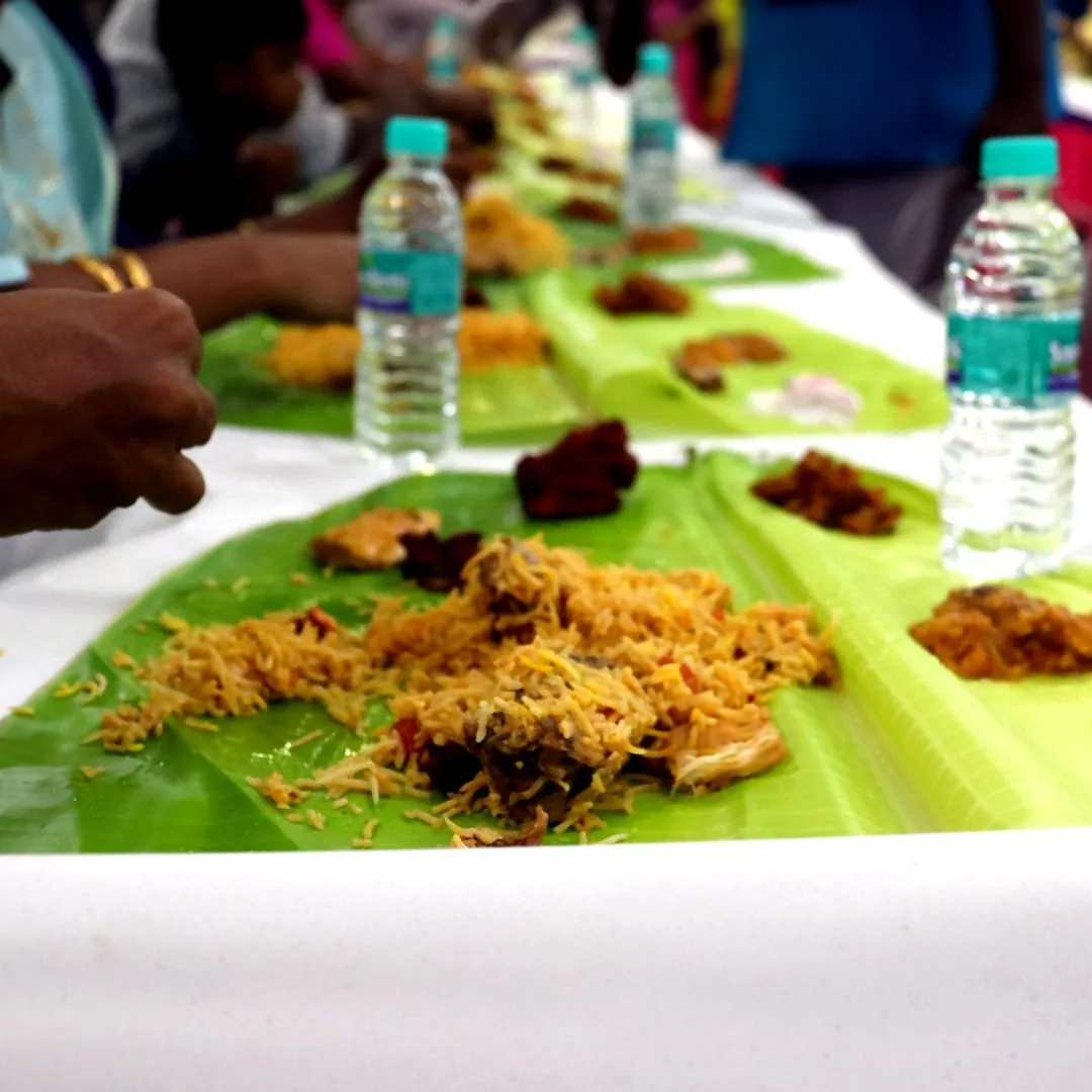 Chicken Biryani on Banana Leaf